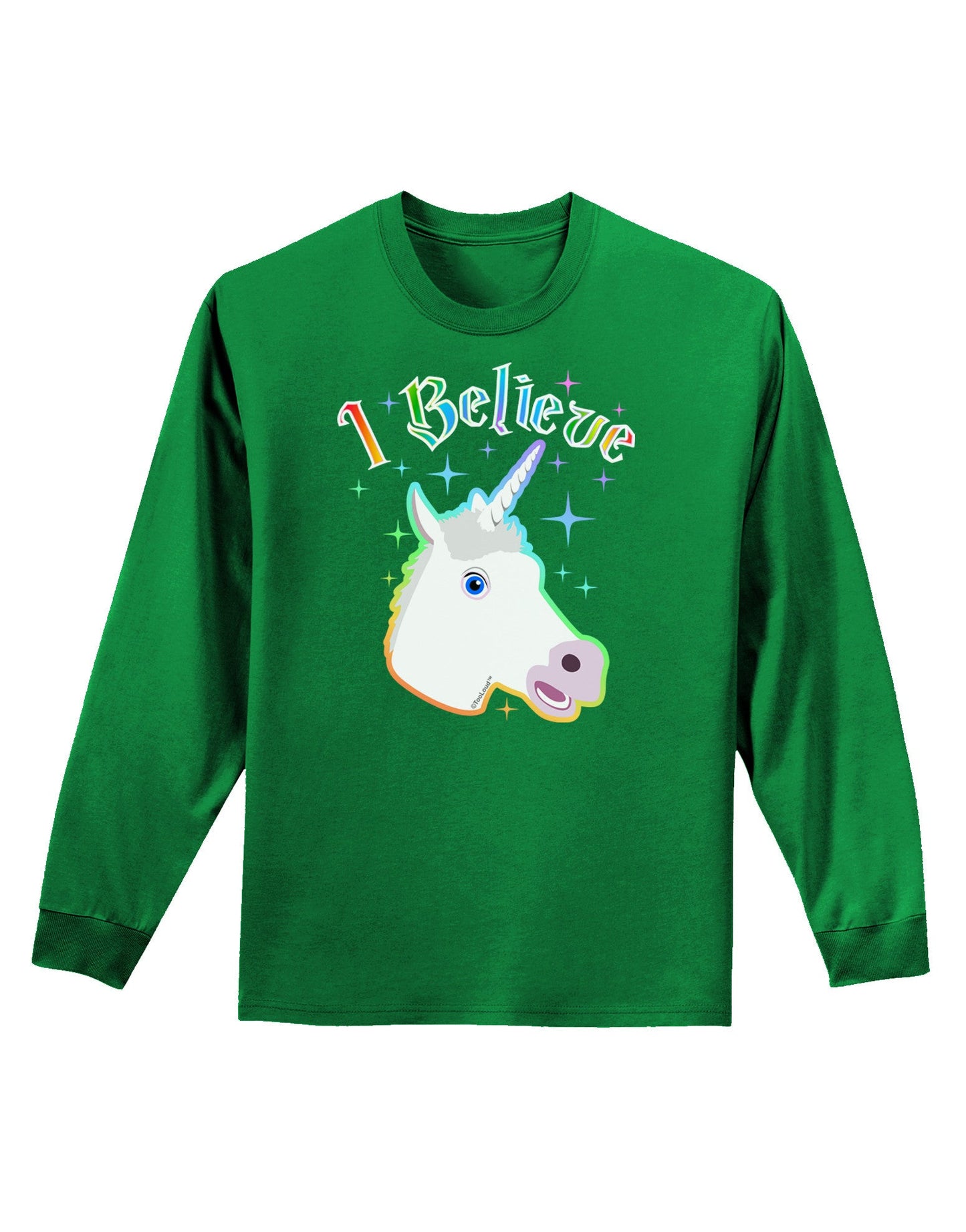 I Believe in Unicorns Adult Long Sleeve Dark T-Shirt-TooLoud-Kelly-Green-Small-Davson Sales