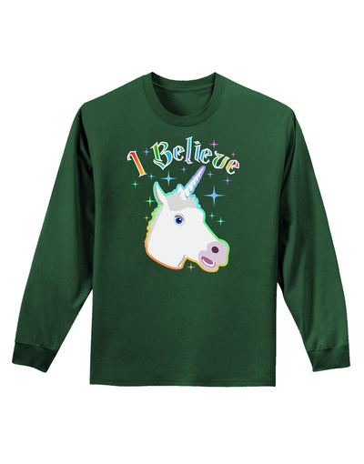 I Believe in Unicorns Adult Long Sleeve Dark T-Shirt-TooLoud-Dark-Green-Small-Davson Sales