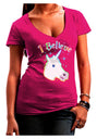 I Believe in Unicorns Juniors V-Neck Dark T-Shirt-Womens V-Neck T-Shirts-TooLoud-Hot-Pink-Juniors Fitted Small-Davson Sales