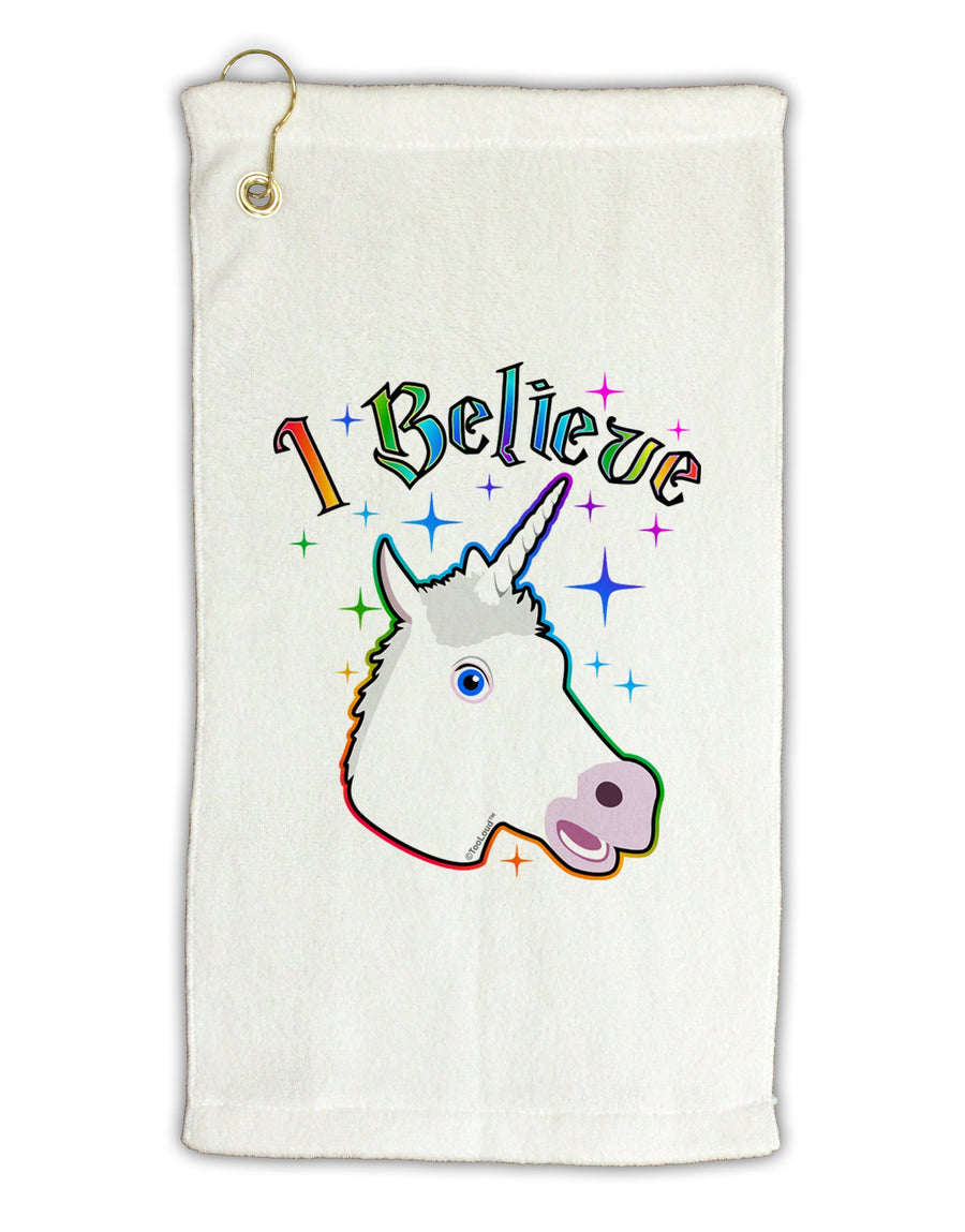 I Believe in Unicorns Micro Terry Gromet Golf Towel 11&#x22;x19-Golf Towel-TooLoud-White-Davson Sales