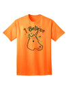 I Believe in Unicorns - Premium Adult T-Shirt for Unicorn Enthusiasts-Mens T-shirts-TooLoud-Neon-Orange-Small-Davson Sales