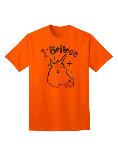 I Believe in Unicorns - Premium Adult T-Shirt for Unicorn Enthusiasts-Mens T-shirts-TooLoud-Orange-Small-Davson Sales
