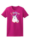 I Believe in Unicorns Womens Dark T-Shirt-TooLoud-Hot-Pink-Small-Davson Sales