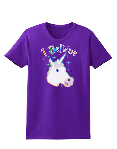 I Believe in Unicorns Womens Dark T-Shirt-TooLoud-Purple-X-Small-Davson Sales