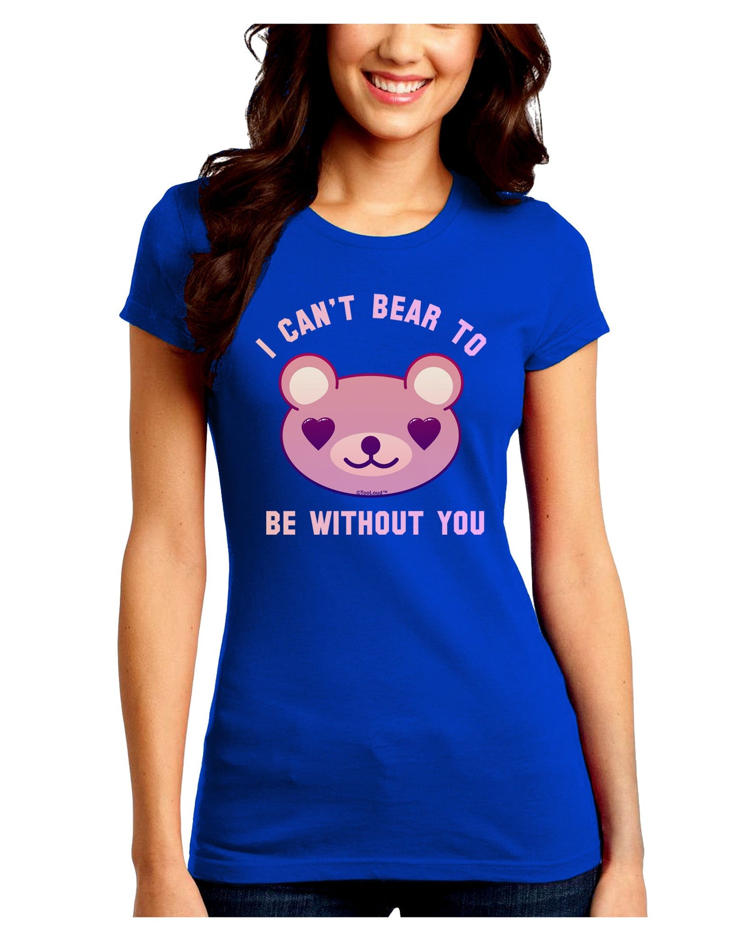I Can't Bear to be Without You Juniors Petite Crew Dark T-Shirt-T-Shirts Juniors Tops-TooLoud-Royal-Blue-Juniors Fitted Small-Davson Sales