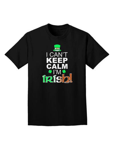 I Can't Keep Calm I'm Irish Adult Dark T-Shirt-Mens T-Shirt-TooLoud-Black-Small-Davson Sales