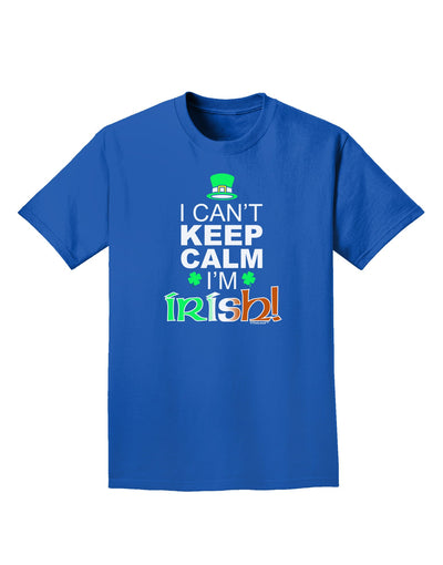 I Can't Keep Calm I'm Irish Adult Dark T-Shirt-Mens T-Shirt-TooLoud-Royal-Blue-Small-Davson Sales