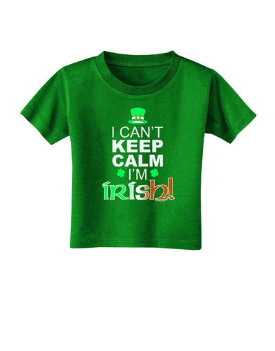 I Can't Keep Calm I'm Irish Toddler T-Shirt Dark-Toddler T-Shirt-TooLoud-Clover-Green-2T-Davson Sales