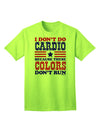 I Don't Do Cardio Because These Colors Don't Run Adult T-Shirt-Mens T-Shirt-TooLoud-Neon-Green-Small-Davson Sales