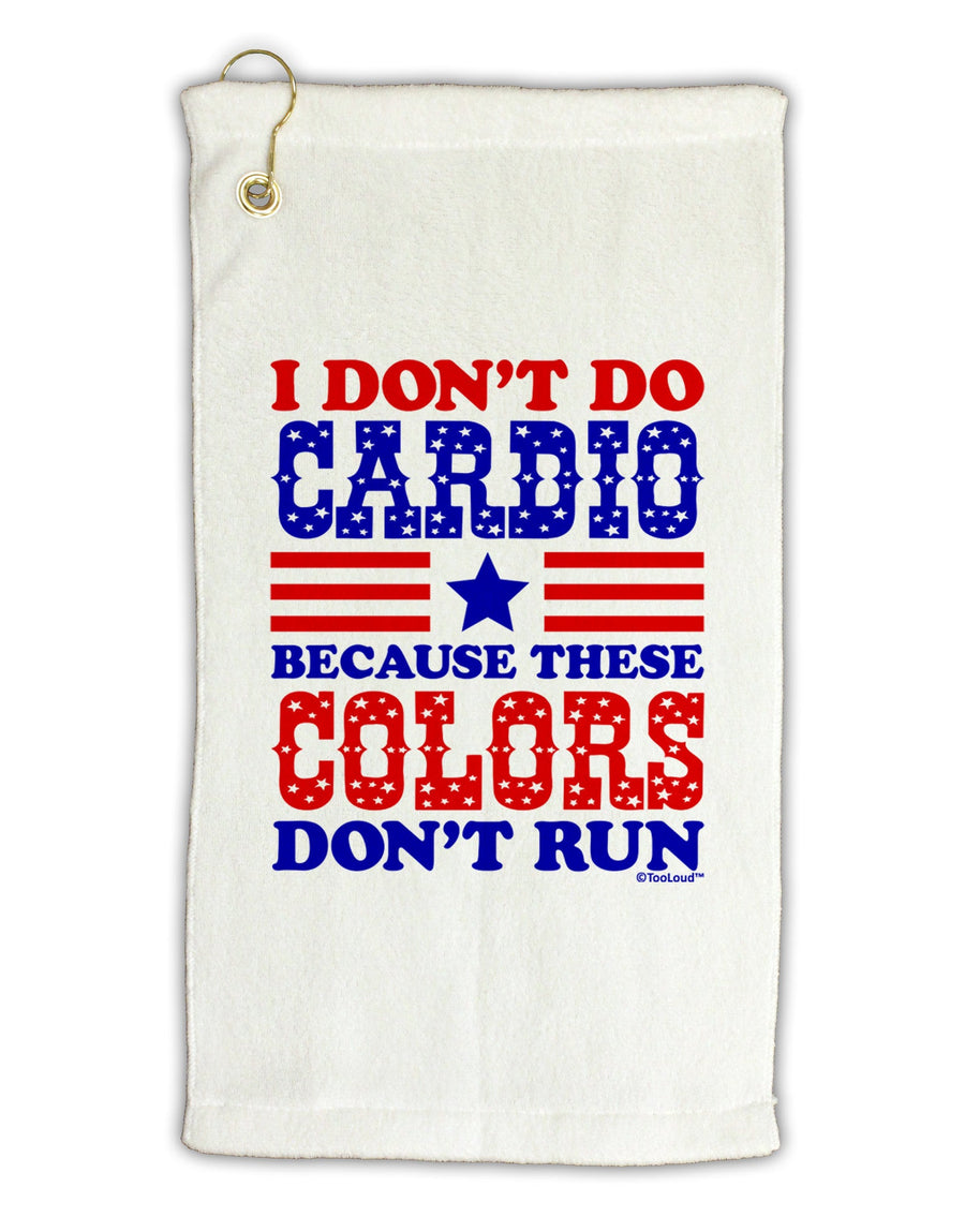 I Don't Do Cardio Because These Colors Don't Run Micro Terry Gromet Golf Towel 16 x 25 inch-Golf Towel-TooLoud-White-Davson Sales