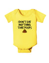 I Don't Eat Anything That Poops Baby Romper Bodysuit-Baby Romper-TooLoud-Yellow-06-Months-Davson Sales