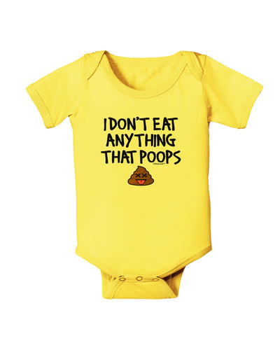 I Don't Eat Anything That Poops Baby Romper Bodysuit-Baby Romper-TooLoud-Yellow-06-Months-Davson Sales