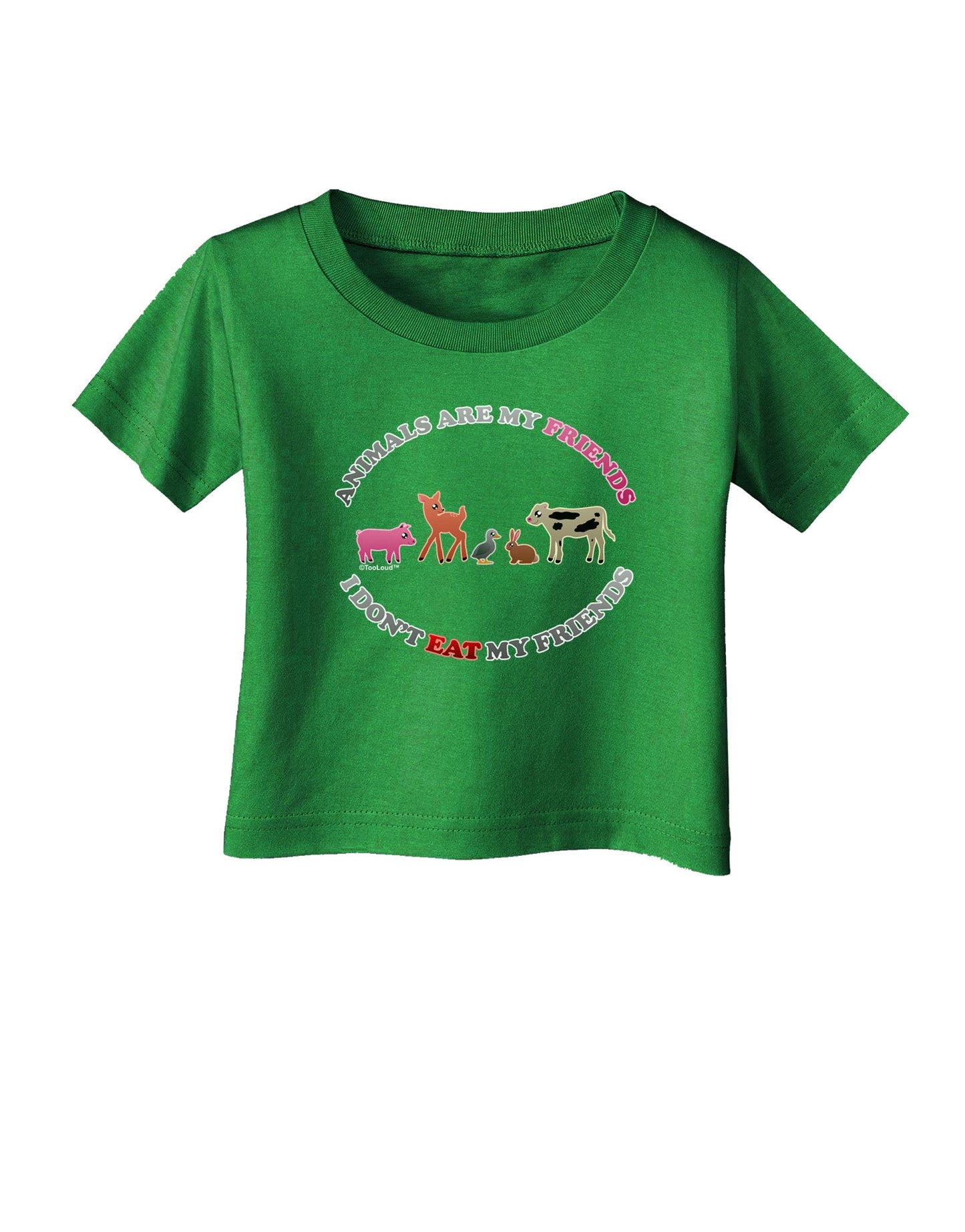 I Don't Eat My Friends Infant T-Shirt Dark-Infant T-Shirt-TooLoud-Clover-Green-06-Months-Davson Sales