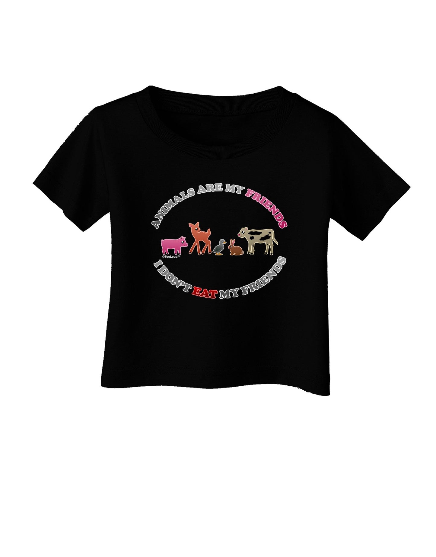 I Don't Eat My Friends Infant T-Shirt Dark-Infant T-Shirt-TooLoud-Black-06-Months-Davson Sales