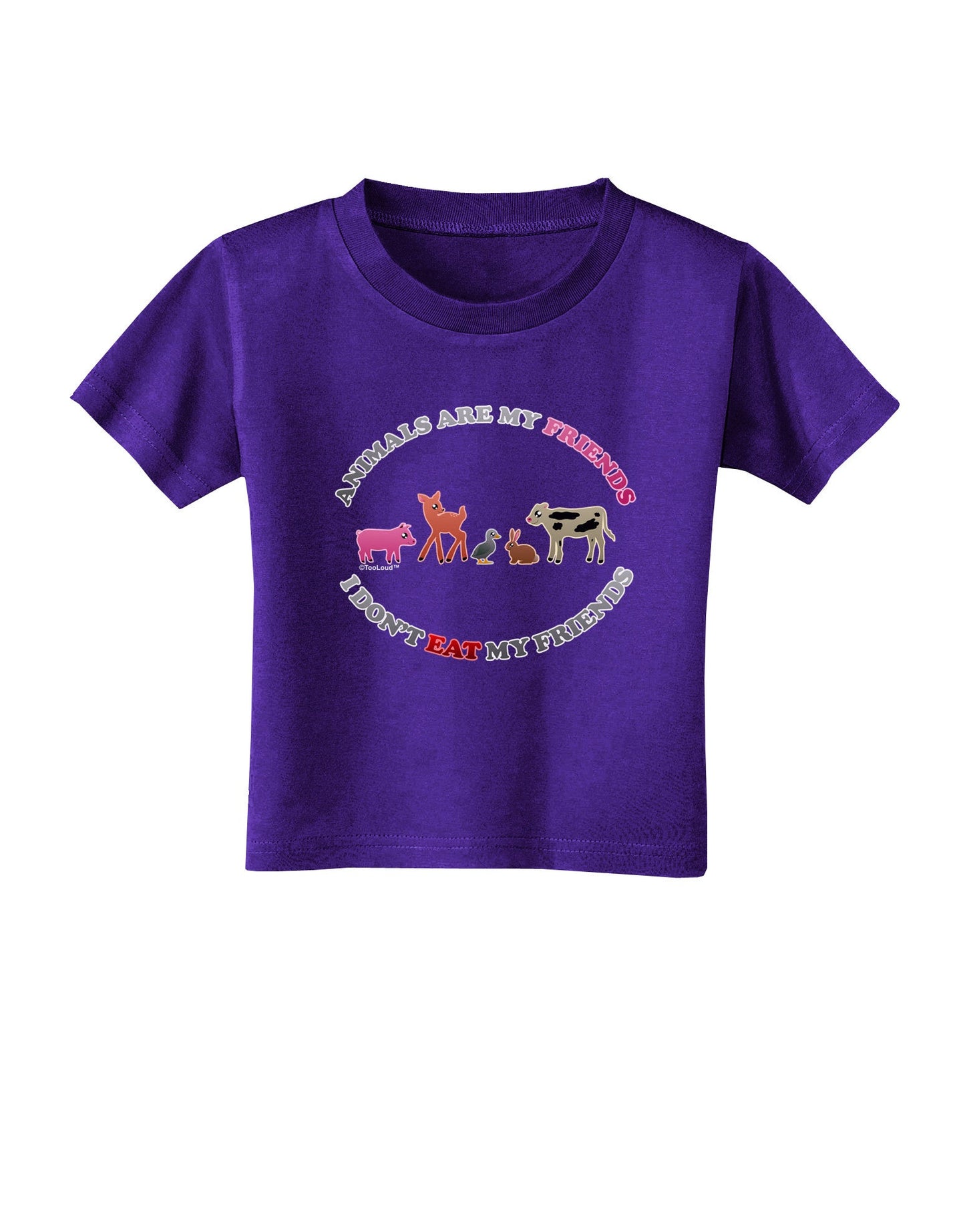 I Don't Eat My Friends Toddler T-Shirt Dark-Toddler T-Shirt-TooLoud-Purple-2T-Davson Sales