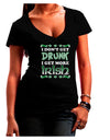 I Don't Get Drunk - Irish Womens V-Neck Dark T-Shirt-Womens V-Neck T-Shirts-TooLoud-Black-Juniors Fitted Small-Davson Sales
