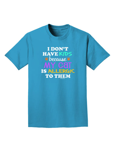 I Don't Have Kids - Cat Adult Dark T-Shirt-Mens T-Shirt-TooLoud-Turquoise-Small-Davson Sales