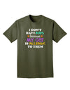 I Don't Have Kids - Cat Adult Dark T-Shirt-Mens T-Shirt-TooLoud-Military-Green-Small-Davson Sales