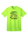 I Don't Have Kids - Cat Adult T-Shirt-unisex t-shirt-TooLoud-Neon-Green-Small-Davson Sales