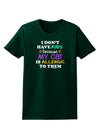 I Don't Have Kids - Cat Womens Dark T-Shirt-TooLoud-Forest-Green-Small-Davson Sales