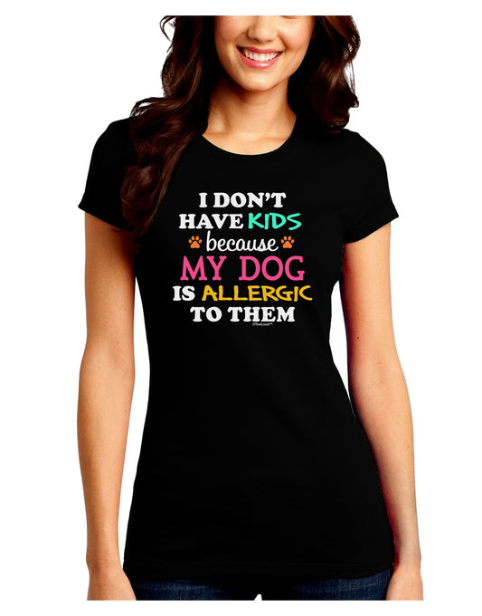 I Don't Have Kids - Dog Juniors Petite Crew Dark T-Shirt-T-Shirts Juniors Tops-TooLoud-Black-Juniors Fitted Small-Davson Sales