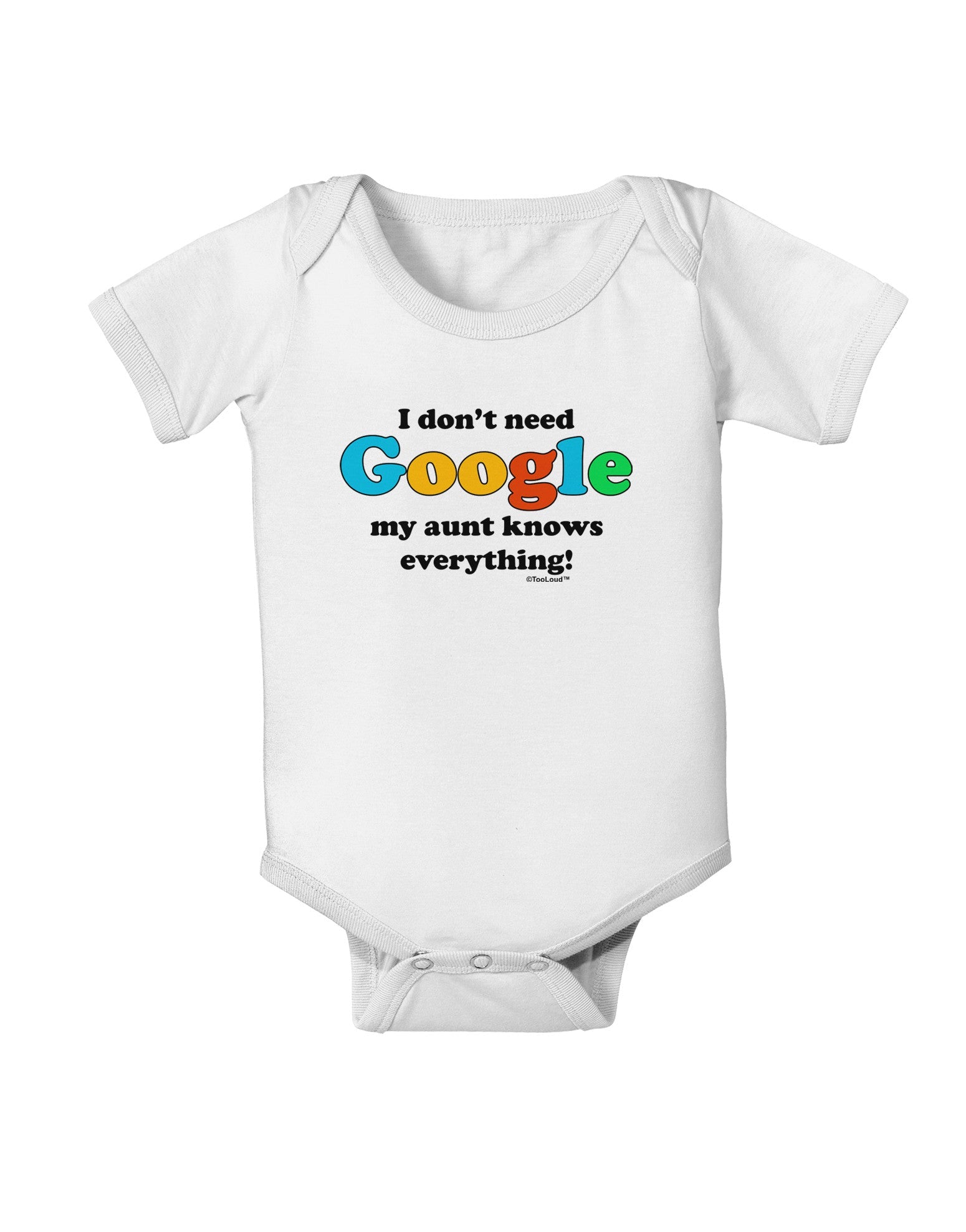 I Don't Need Google - Aunt Baby Romper Bodysuit-Baby Romper-TooLoud-White-06-Months-Davson Sales