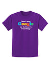 I Don't Need Google - Dad - Funny Childrens Dark T-Shirt-Childrens T-Shirt-TooLoud-Purple-X-Small-Davson Sales