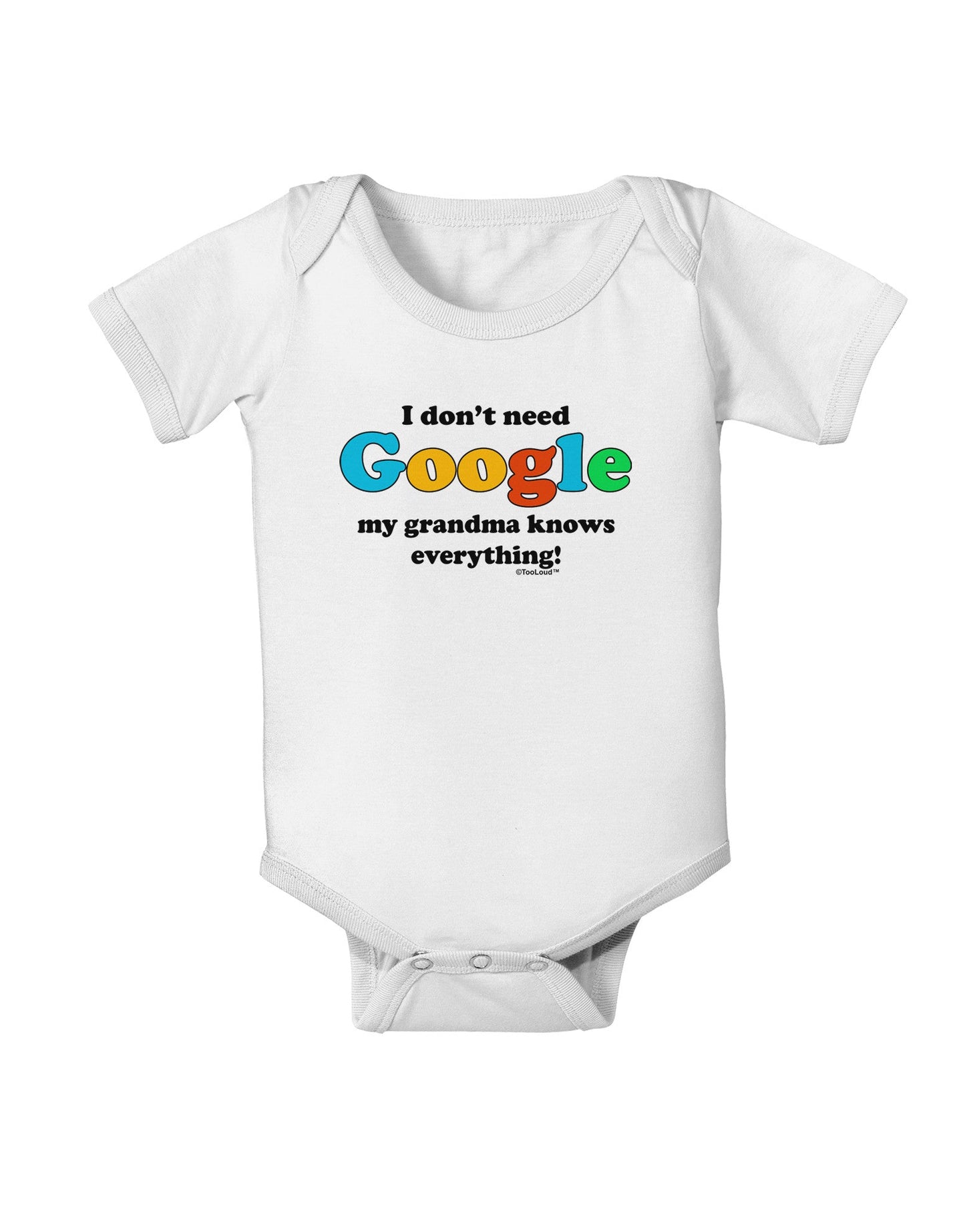 I Don't Need Google - Grandma Baby Romper Bodysuit-Baby Romper-TooLoud-White-06-Months-Davson Sales