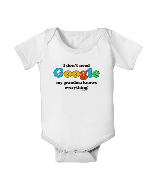 I Don't Need Google - Grandma Baby Romper Bodysuit-Baby Romper-TooLoud-White-06-Months-Davson Sales