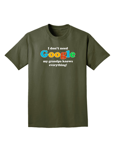 I Don't Need Google - Grandpa Adult Dark T-Shirt-Mens T-Shirt-TooLoud-Military-Green-Small-Davson Sales