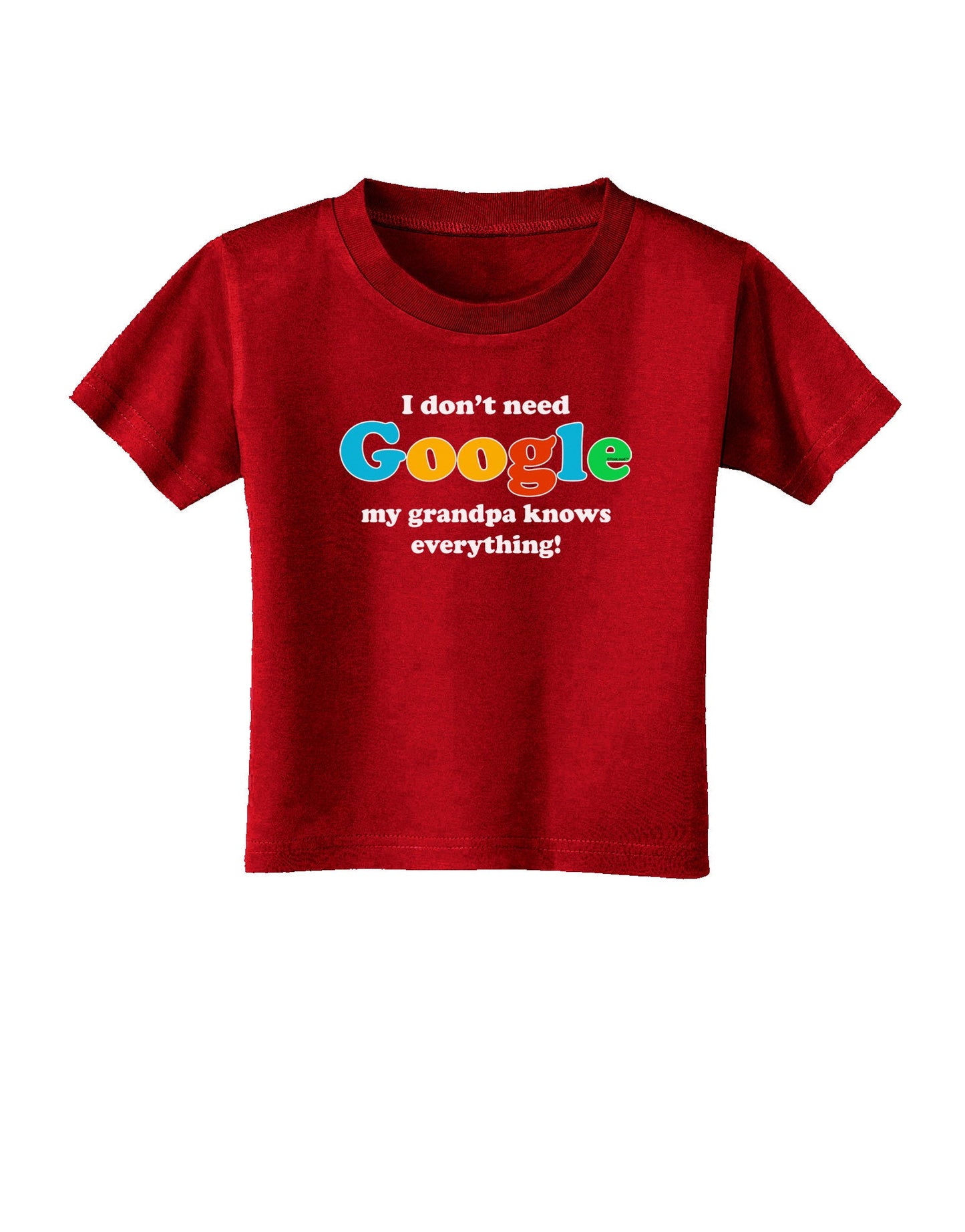 I Don't Need Google - Grandpa Toddler T-Shirt Dark-Toddler T-Shirt-TooLoud-Red-2T-Davson Sales