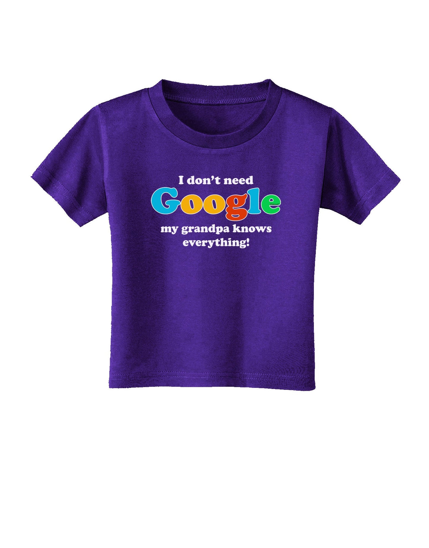 I Don't Need Google - Grandpa Toddler T-Shirt Dark-Toddler T-Shirt-TooLoud-Purple-2T-Davson Sales
