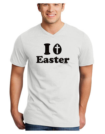 I Egg Cross Easter -Black Glitter Adult V-Neck T-shirt by TooLoud-Mens V-Neck T-Shirt-TooLoud-White-Small-Davson Sales