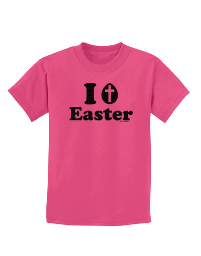 I Egg Cross Easter -Black Glitter Childrens Dark T-Shirt by TooLoud-Childrens T-Shirt-TooLoud-Sangria-X-Small-Davson Sales