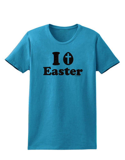 I Egg Cross Easter -Black Glitter Womens Dark T-Shirt by TooLoud-Womens T-Shirt-TooLoud-Turquoise-X-Small-Davson Sales