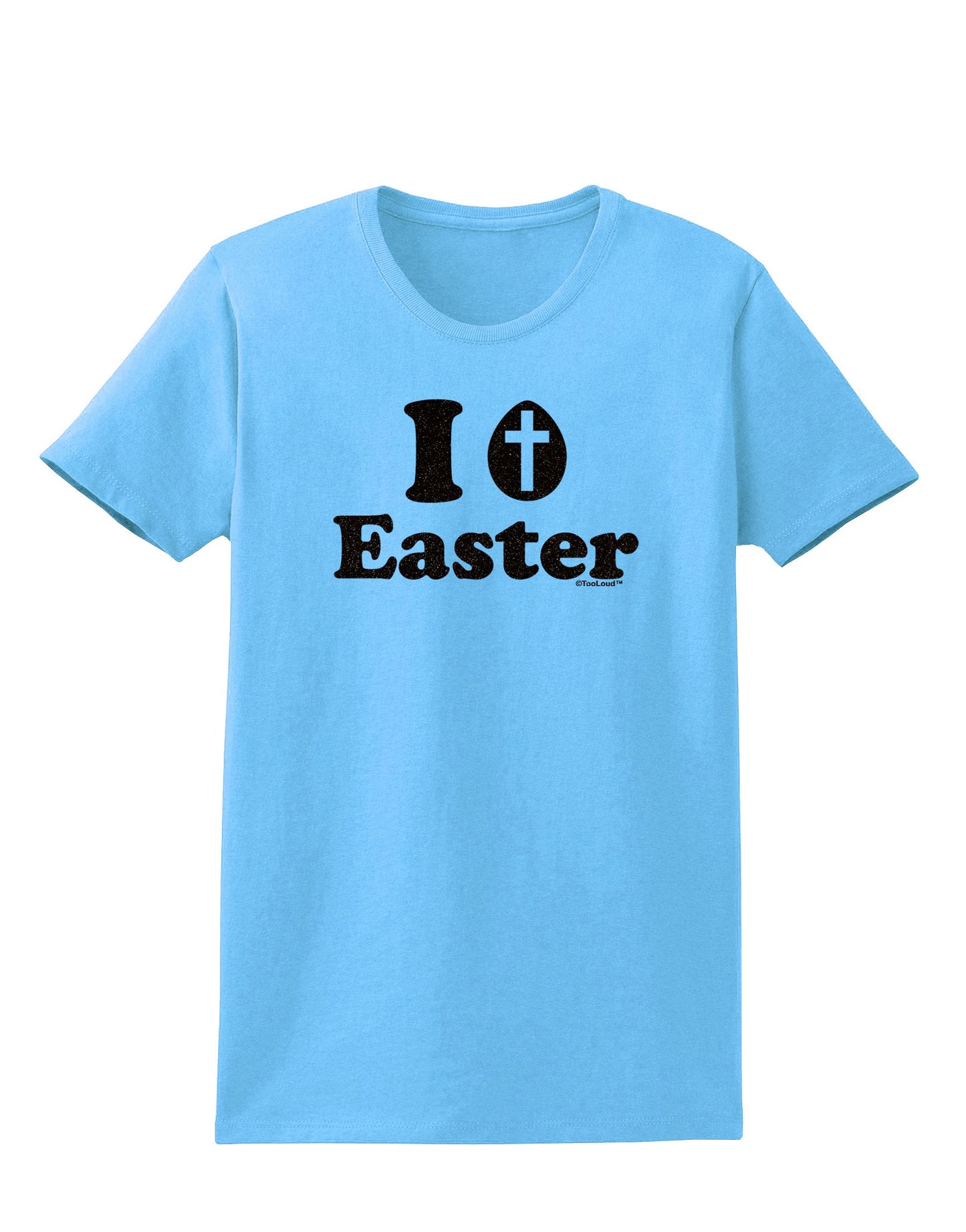 I Egg Cross Easter -Black Glitter Womens T-Shirt by TooLoud-Womens T-Shirt-TooLoud-Aquatic-Blue-X-Small-Davson Sales
