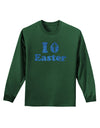 I Egg Cross Easter - Blue Glitter Adult Long Sleeve Dark T-Shirt by TooLoud-TooLoud-Dark-Green-Small-Davson Sales