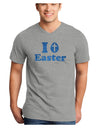 I Egg Cross Easter - Blue Glitter Adult V-Neck T-shirt by TooLoud-Mens V-Neck T-Shirt-TooLoud-HeatherGray-Small-Davson Sales