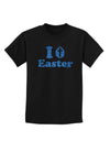 I Egg Cross Easter - Blue Glitter Childrens Dark T-Shirt by TooLoud