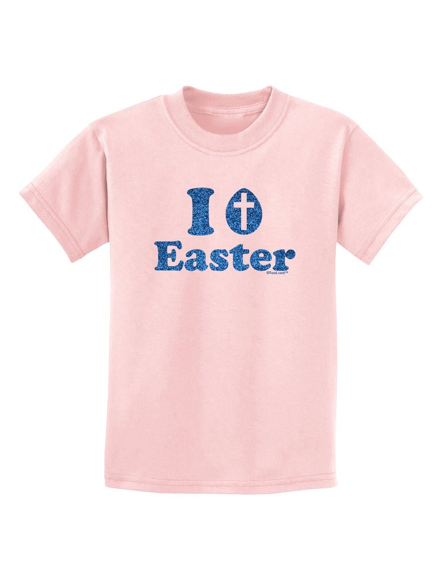 I Egg Cross Easter - Blue Glitter Childrens T-Shirt by TooLoud-Childrens T-Shirt-TooLoud-White-X-Small-Davson Sales