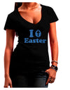 I Egg Cross Easter - Blue Glitter Juniors V-Neck Dark T-Shirt by TooLoud-Womens V-Neck T-Shirts-TooLoud-Black-Juniors Fitted Small-Davson Sales