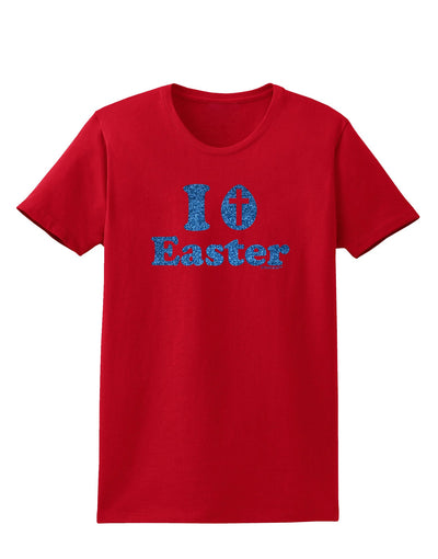 I Egg Cross Easter - Blue Glitter Womens Dark T-Shirt by TooLoud-Womens T-Shirt-TooLoud-Red-X-Small-Davson Sales