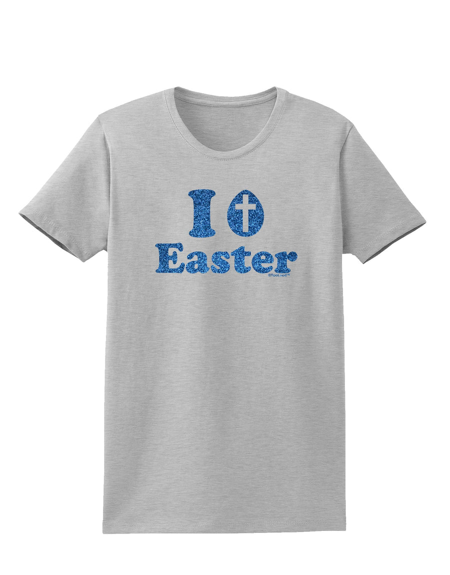 I Egg Cross Easter - Blue Glitter Womens T-Shirt by TooLoud-Womens T-Shirt-TooLoud-White-X-Small-Davson Sales