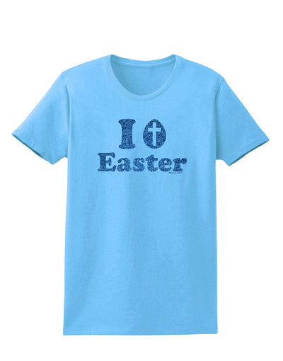 I Egg Cross Easter - Blue Glitter Womens T-Shirt by TooLoud-Womens T-Shirt-TooLoud-Aquatic-Blue-X-Small-Davson Sales