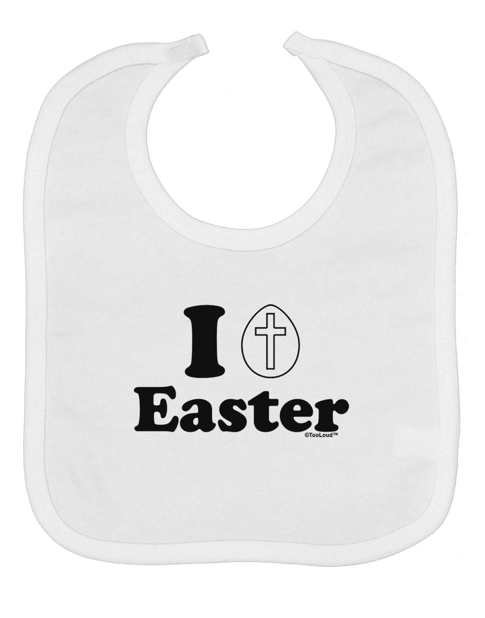 I Egg Cross Easter Design Baby Bib by TooLoud