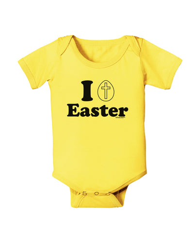 I Egg Cross Easter Design Baby Romper Bodysuit by TooLoud-Baby Romper-TooLoud-Yellow-06-Months-Davson Sales