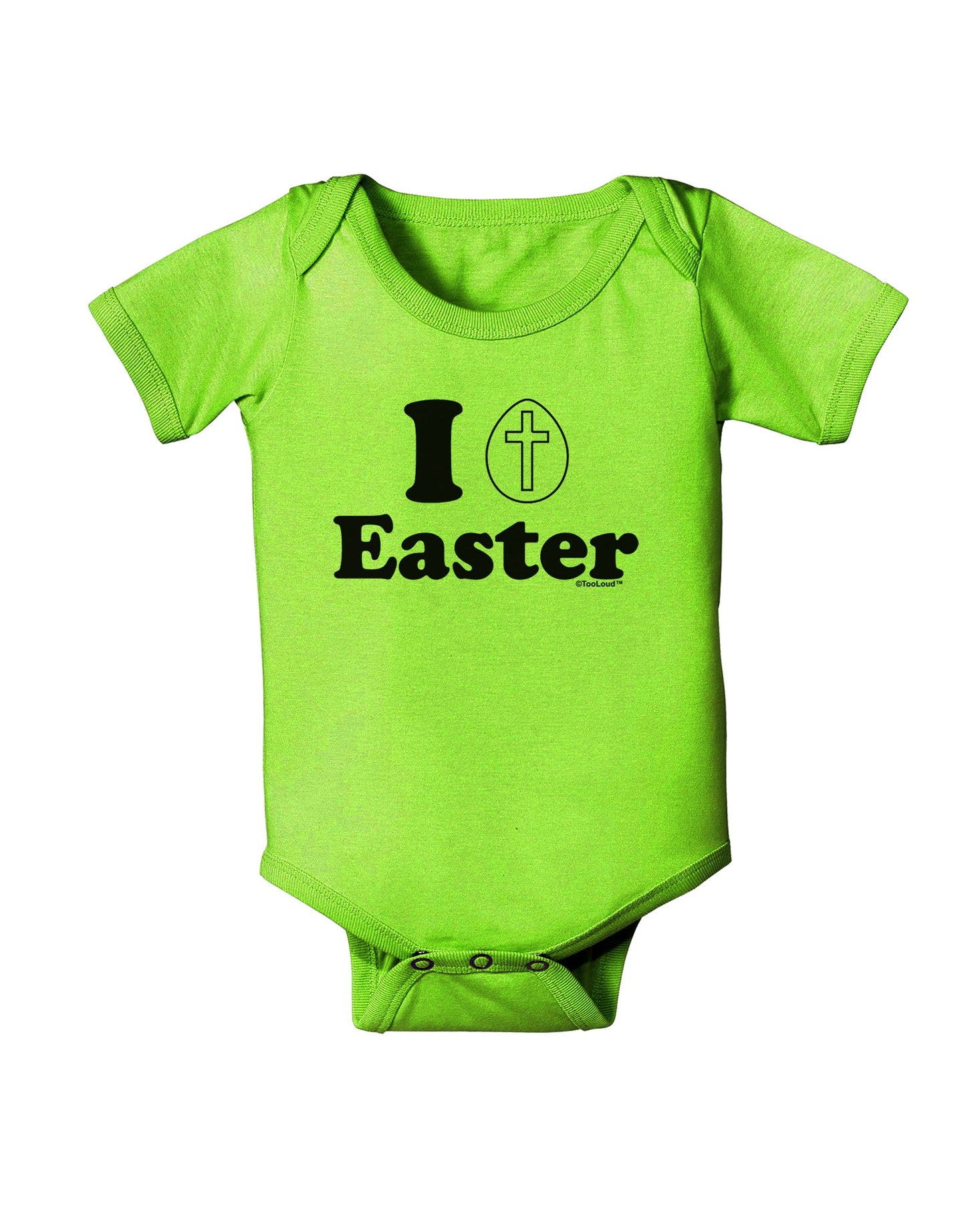I Egg Cross Easter Design Baby Romper Bodysuit by TooLoud-Baby Romper-TooLoud-Lime-Green-06-Months-Davson Sales