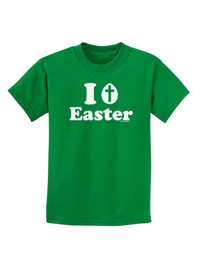 I Egg Cross Easter Design Childrens Dark T-Shirt by TooLoud-Childrens T-Shirt-TooLoud-Kelly-Green-X-Small-Davson Sales