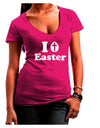 I Egg Cross Easter Design Juniors V-Neck Dark T-Shirt by TooLoud-Womens V-Neck T-Shirts-TooLoud-Hot-Pink-Juniors Fitted Small-Davson Sales