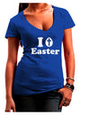 I Egg Cross Easter Design Juniors V-Neck Dark T-Shirt by TooLoud-Womens V-Neck T-Shirts-TooLoud-Royal-Blue-Juniors Fitted Small-Davson Sales